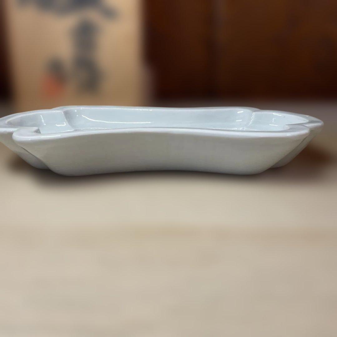 上田恒次　白磁木瓜皿　共箱