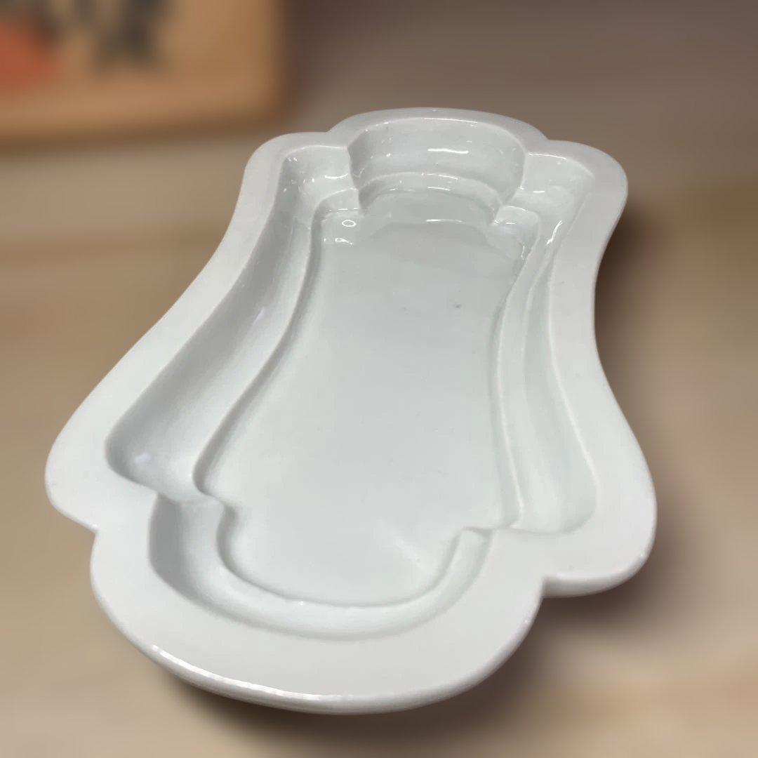 上田恒次　白磁木瓜皿　共箱