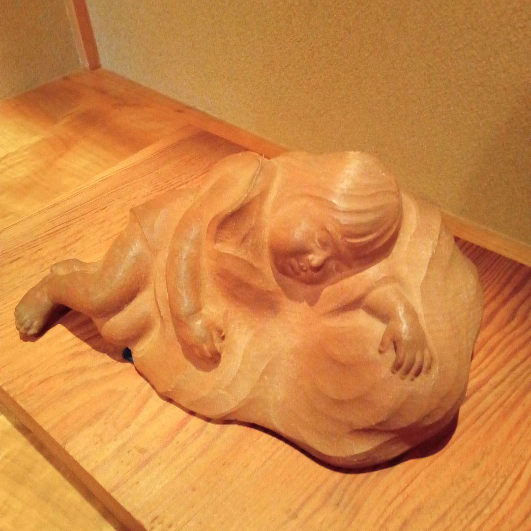 【真作】木彫 石本暁海 ( 師: 米原雲海 )