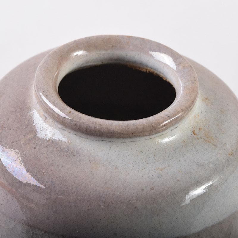 茶道具　萩焼　天寵山　七代　兼田三左エ門造　肩衝茶入　仕覆付　共箱　V　8140