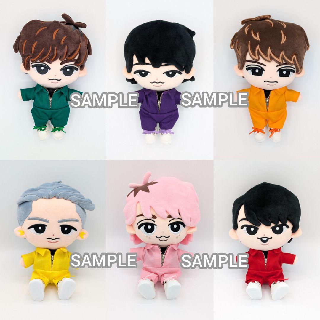 すのチルBIGぬいぐるみ　メンカラつなぎ+黒T　4セット