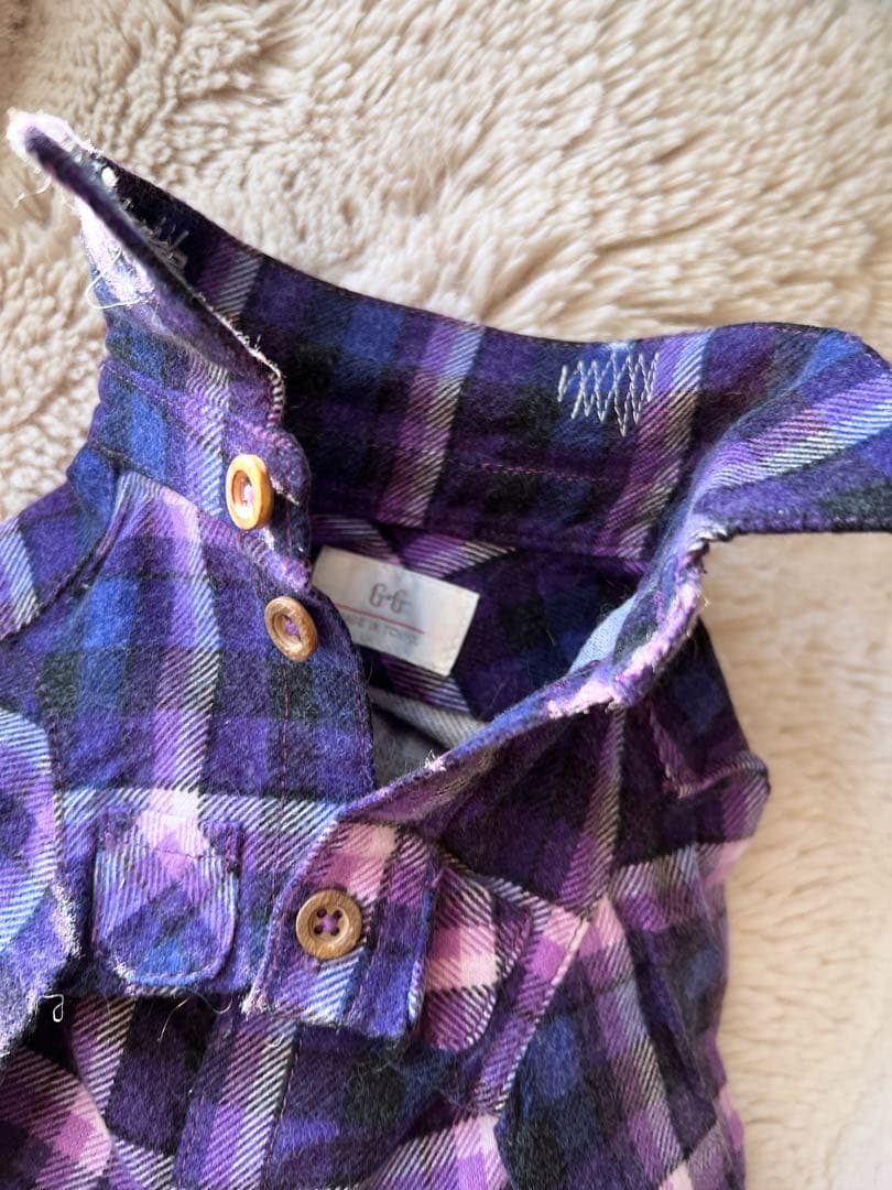 希少で極美品❣️色がとっても素敵です❣️Atelier GGネルシャツ/紫/2ハーフ