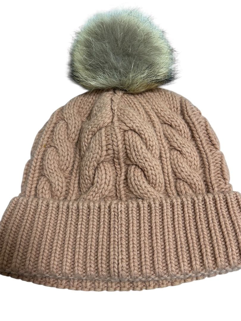 Moncler モンクレール　モンクレ ピンクニット帽 ファー付き