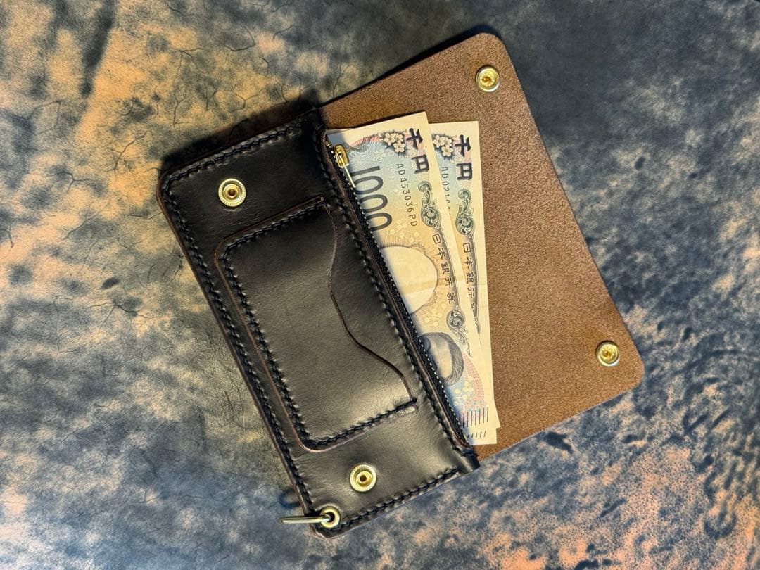 HORWEEN クロムエクセル(茶芯)トラッカーウォレット＋キーホルダー