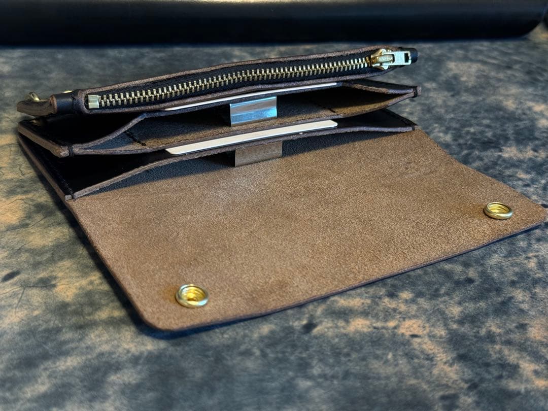 HORWEEN クロムエクセル(茶芯)トラッカーウォレット＋キーホルダー