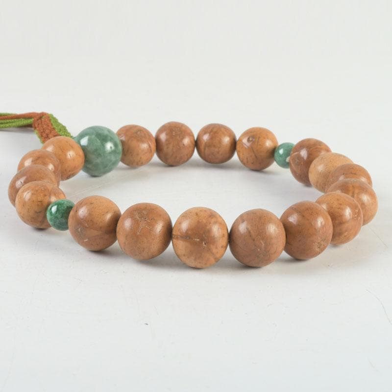 仏教美術　本翡翠　龍眼菩提珠　数珠　念珠　共箱　N　9441