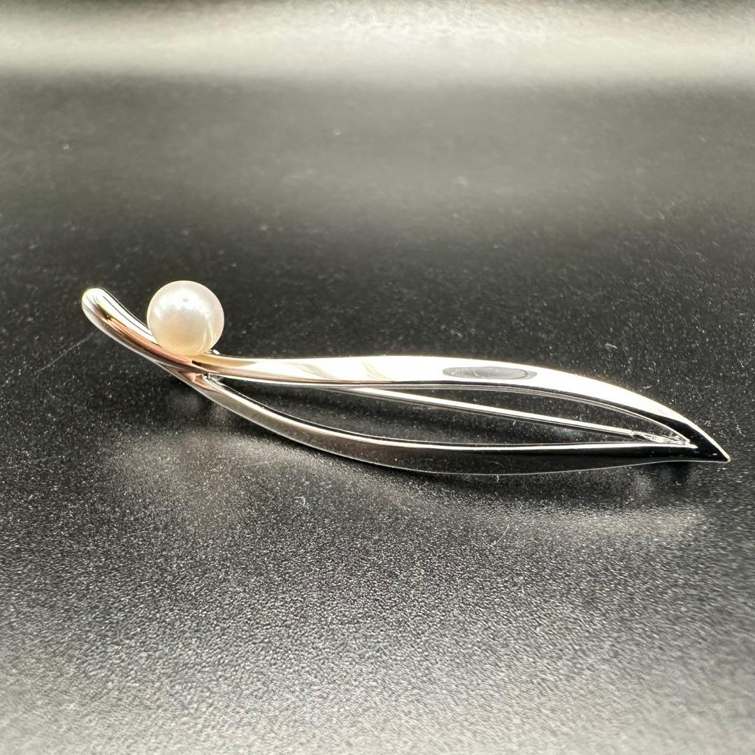 極美品✨　MIKIMOTO ミキモト　パール　ブローチ　ロゴ　刻印　1263