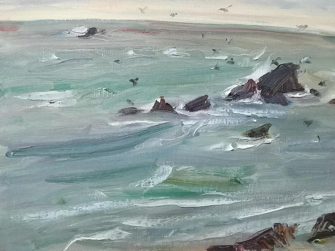 「黒生海岸」 F6 絵画 油彩画 油彩画 風景画 アート