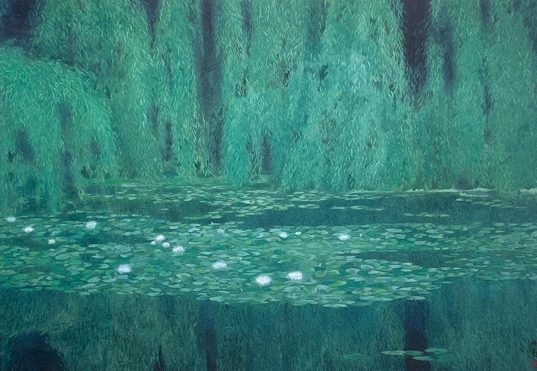 【新品】東山魁夷「沼の静寂」 ポスター　複製画　日本画　風景画　高級額付