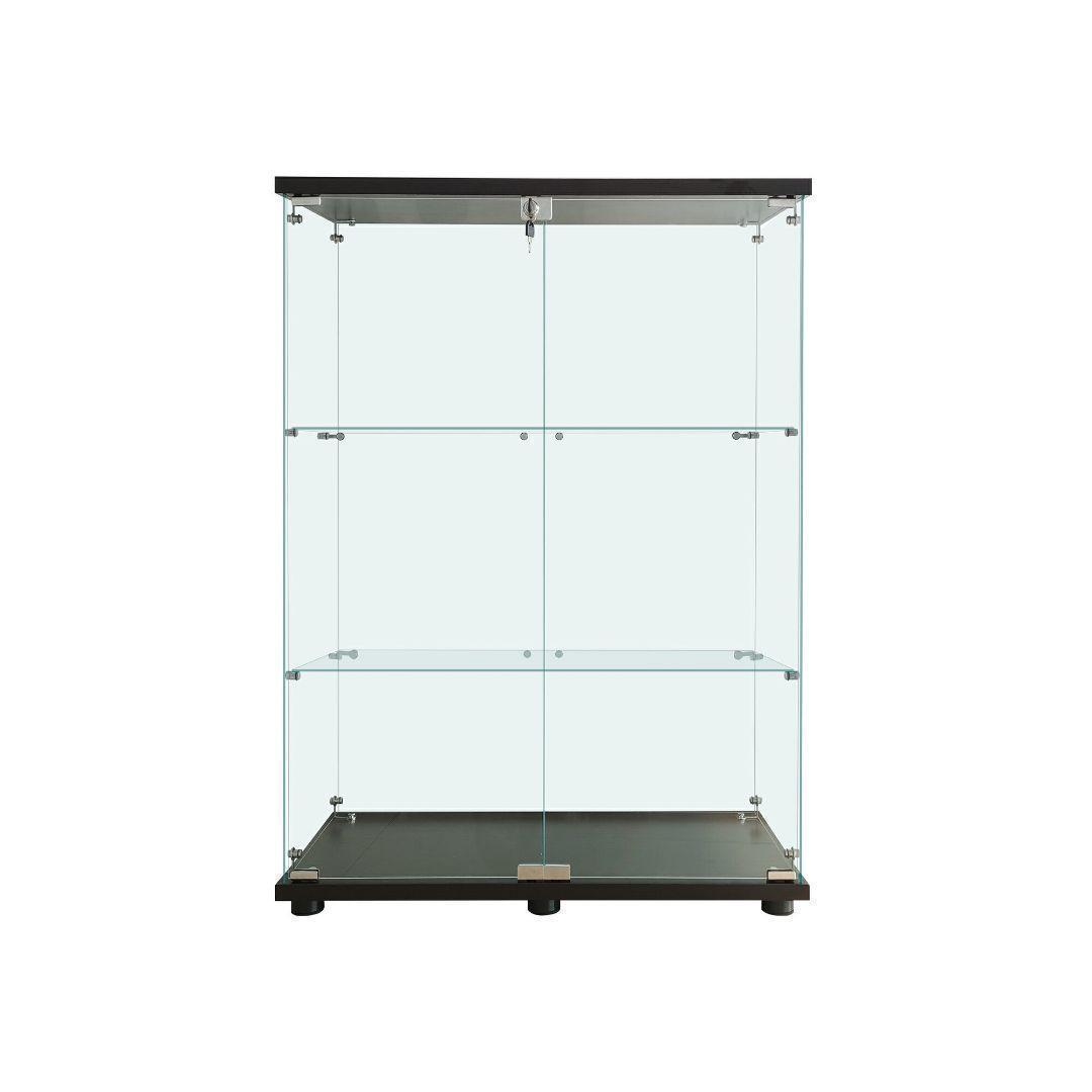 ガラスケース 3段両扉 コレクション フィギュア 棚 ショーケース 黒 2000