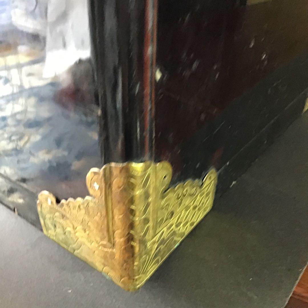 鎧櫃具足挟箱　銀杏家紋　厚漆塗黄銅金具彫刻　江戸期保証