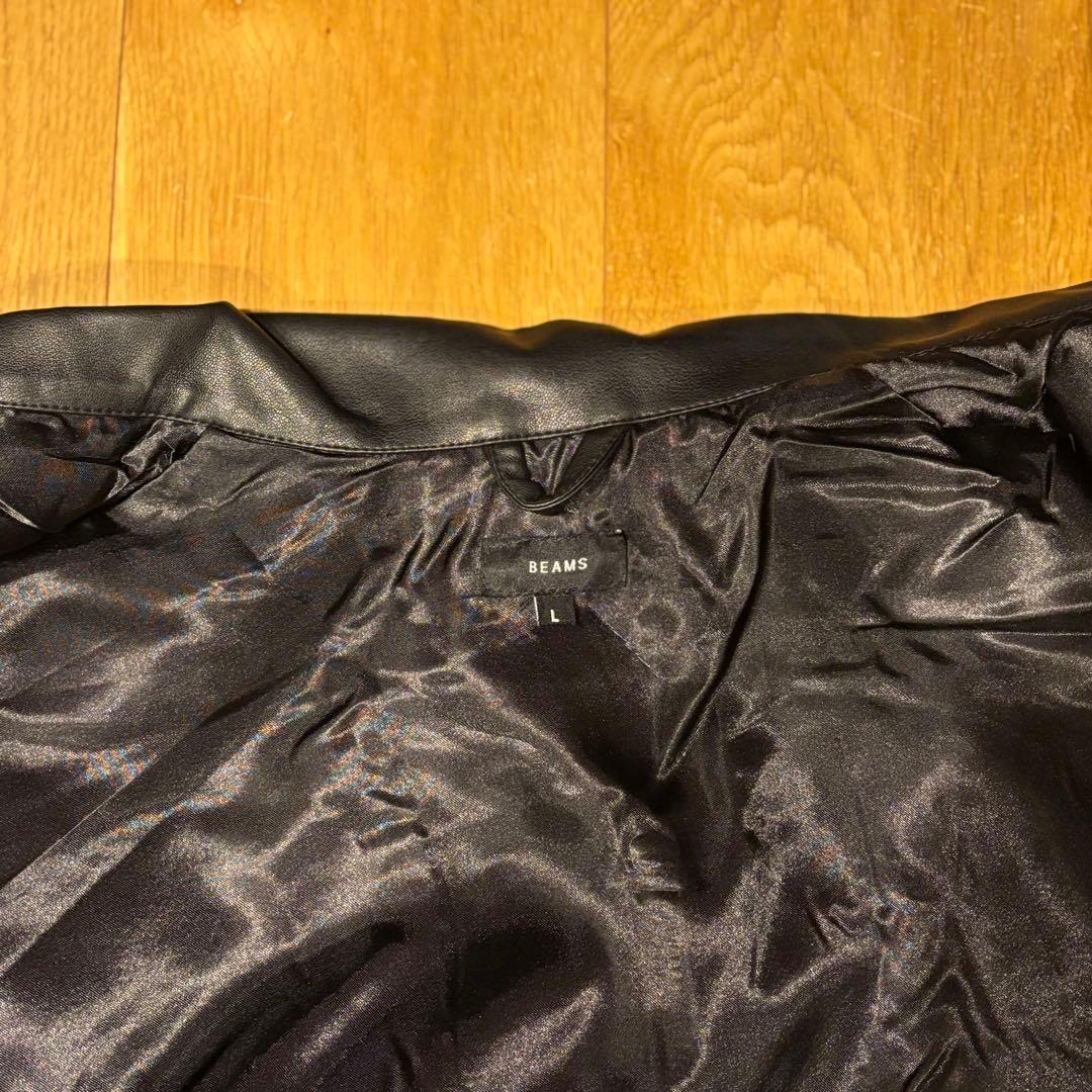 BEAMSワイドフィット 4ポケット レザー ブルゾン