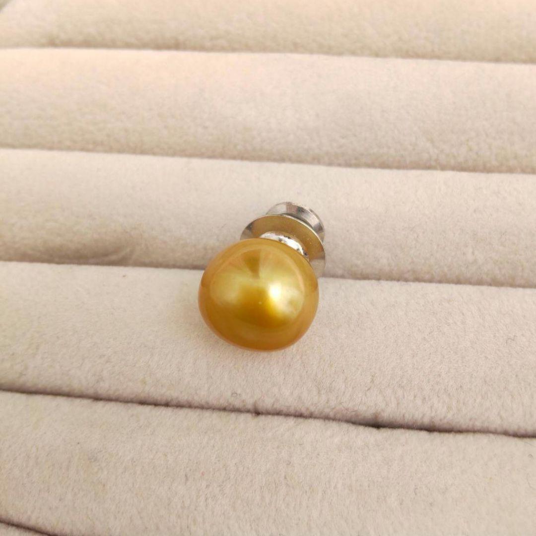 大粒 ゴールデンパール ピンタック 11×12mm 南洋真珠 タヒチ