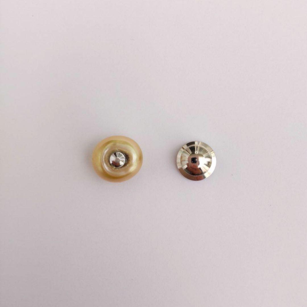 大粒 ゴールデンパール ピンタック 11×12mm 南洋真珠 タヒチ