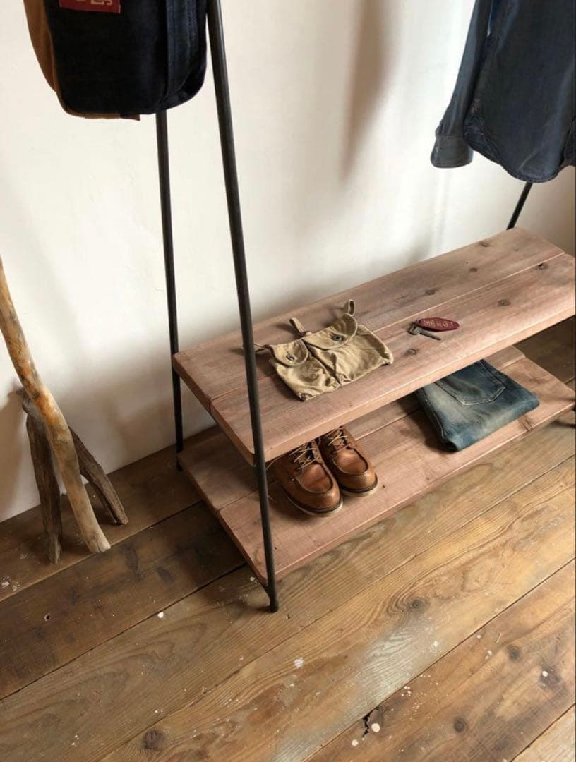 数量限定　特別価格　貴重　2段　特大　ハンガーラック　古材　ディスプレイラック