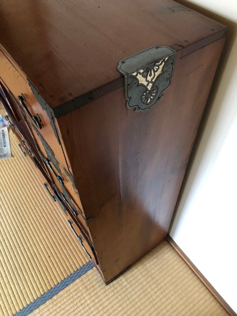 GY0331 和箪笥　帳場箪笥　タンス　古物　昭和レトロ　古道具
