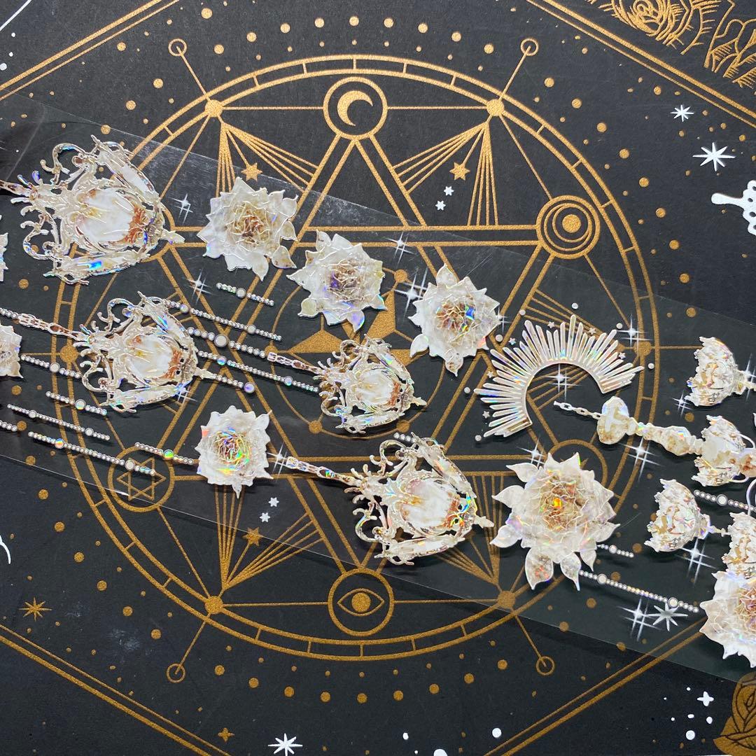 【9294】海外　マステ　中古巻　貝殻光マスキングテープ　装飾系