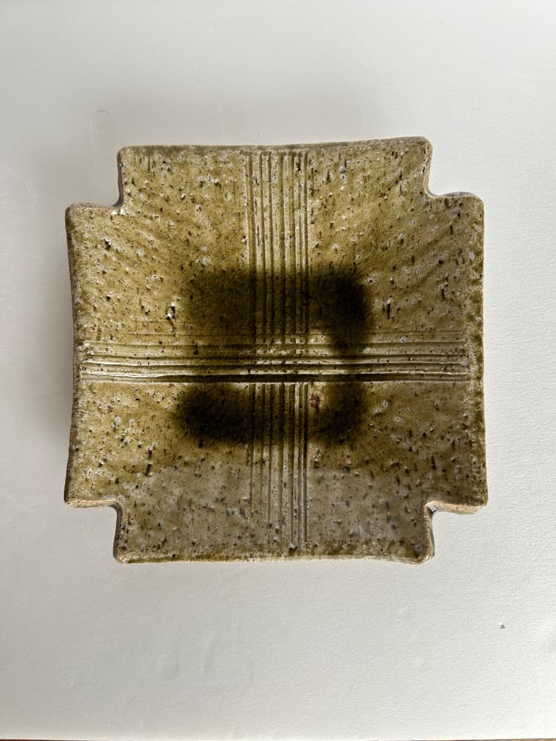 伊賀焼 櫛目組皿 ５枚組　(谷本光生作)