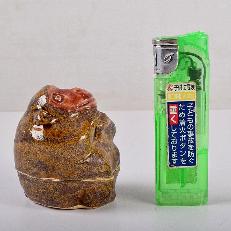 茶道具　松阪萬古　松古窯　佐久間芳丘作　猿香合　申　干支　V　8434