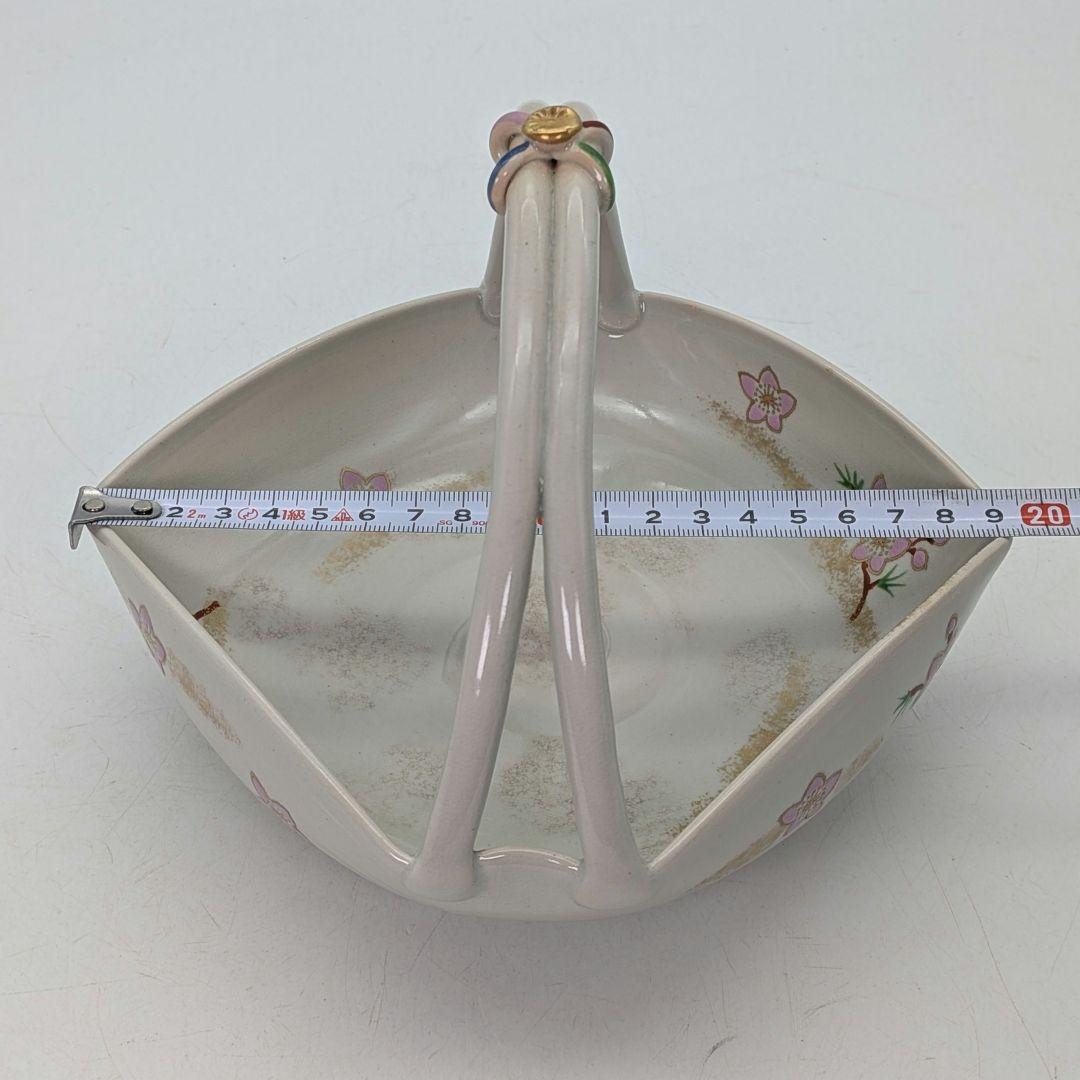 宮本翠浩 京焼 桃の絵手鉢 共箱合布 清水焼 食器 菓子器 菓子鉢 菓子皿 在銘