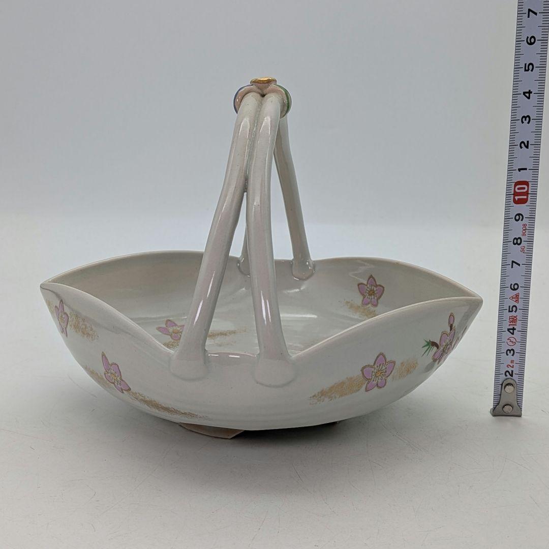 宮本翠浩 京焼 桃の絵手鉢 共箱合布 清水焼 食器 菓子器 菓子鉢 菓子皿 在銘