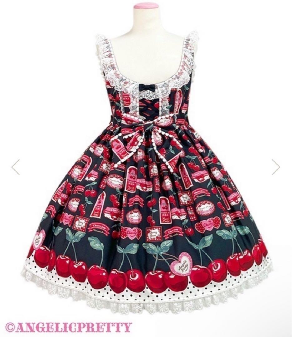 Angelic Pretty Cherry jam label ブラック JSK