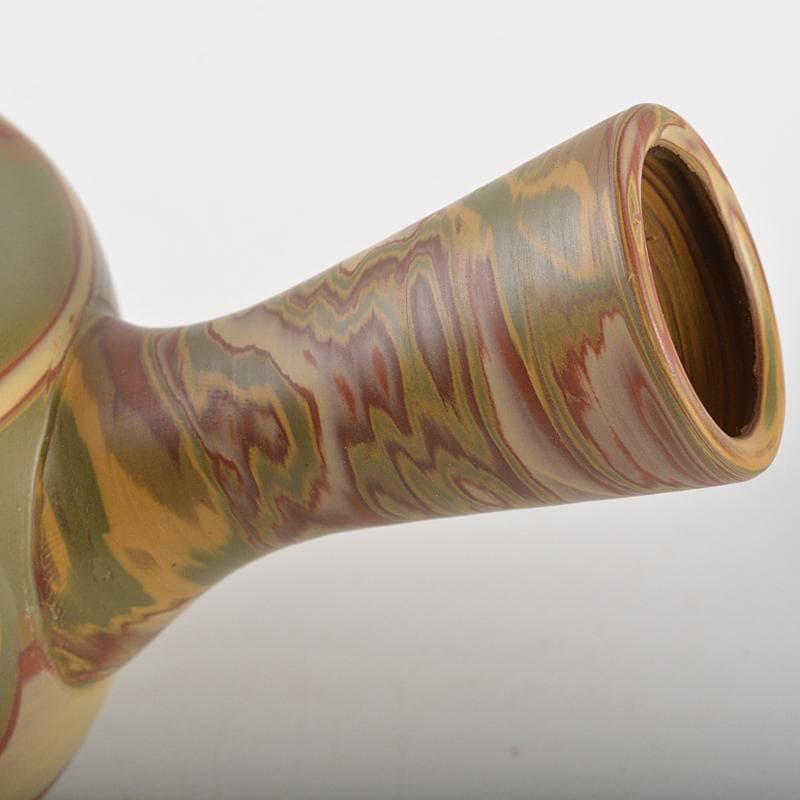 煎茶道具　常滑焼　小西洋平作　練込　茶器揃　共布共箱　D　R7511