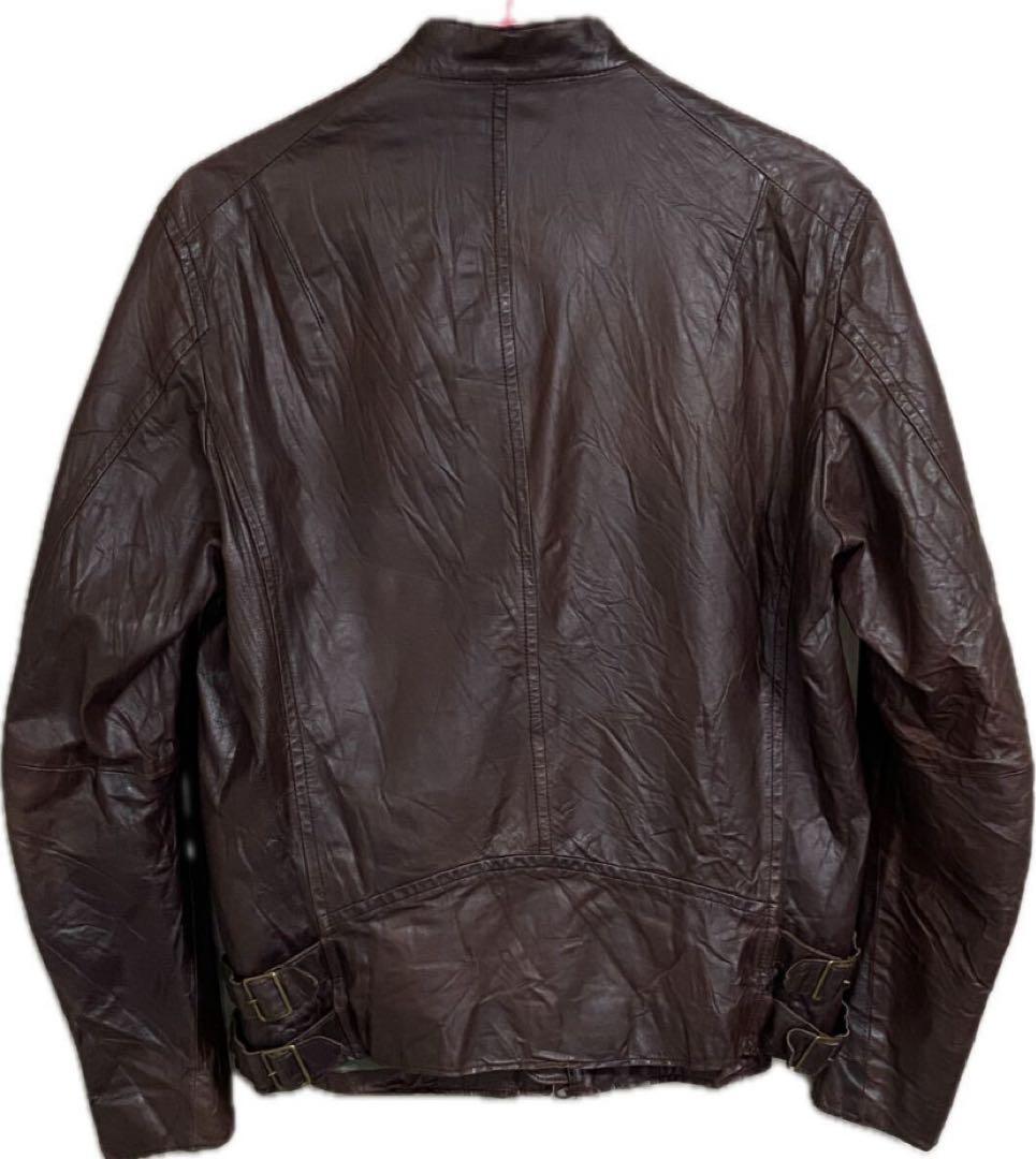 エディフィス EDIFICE 馬革 レザージャケット ブラウン 38 メンズ