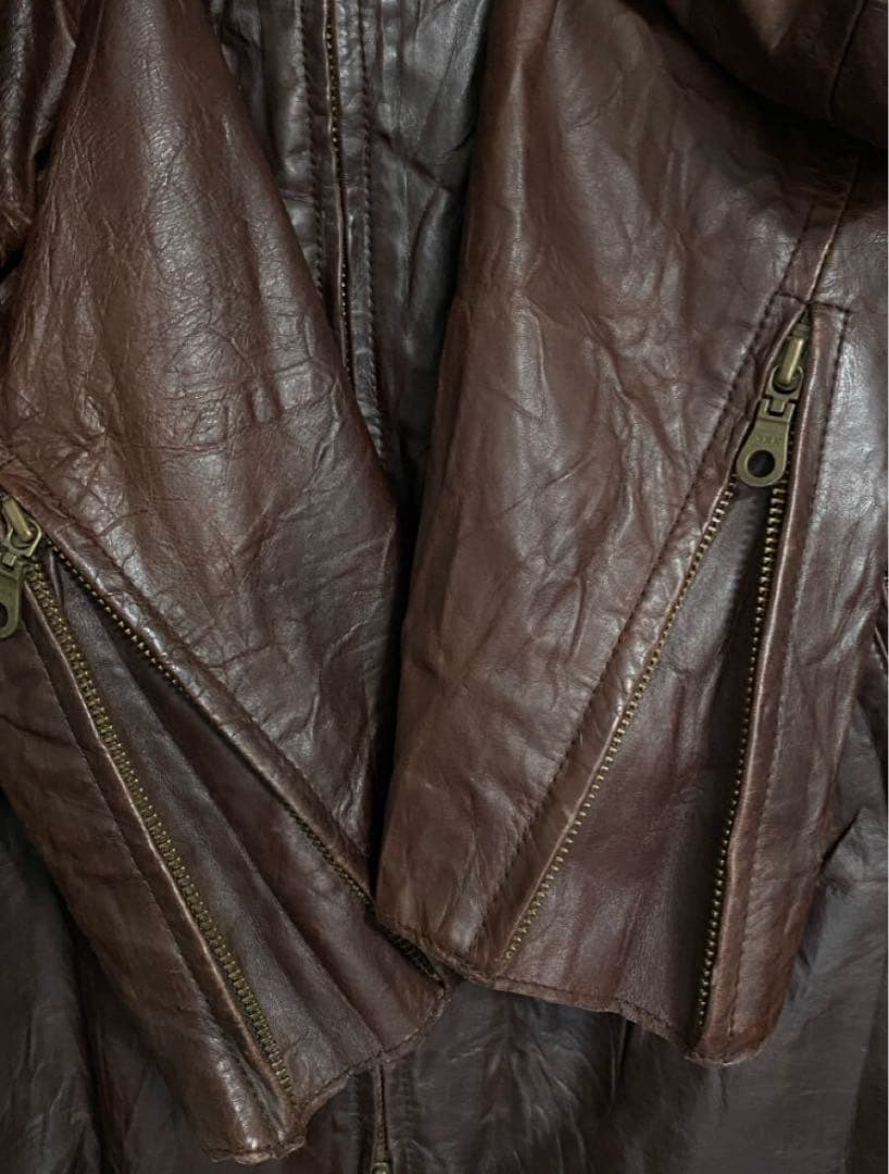 エディフィス EDIFICE 馬革 レザージャケット ブラウン 38 メンズ
