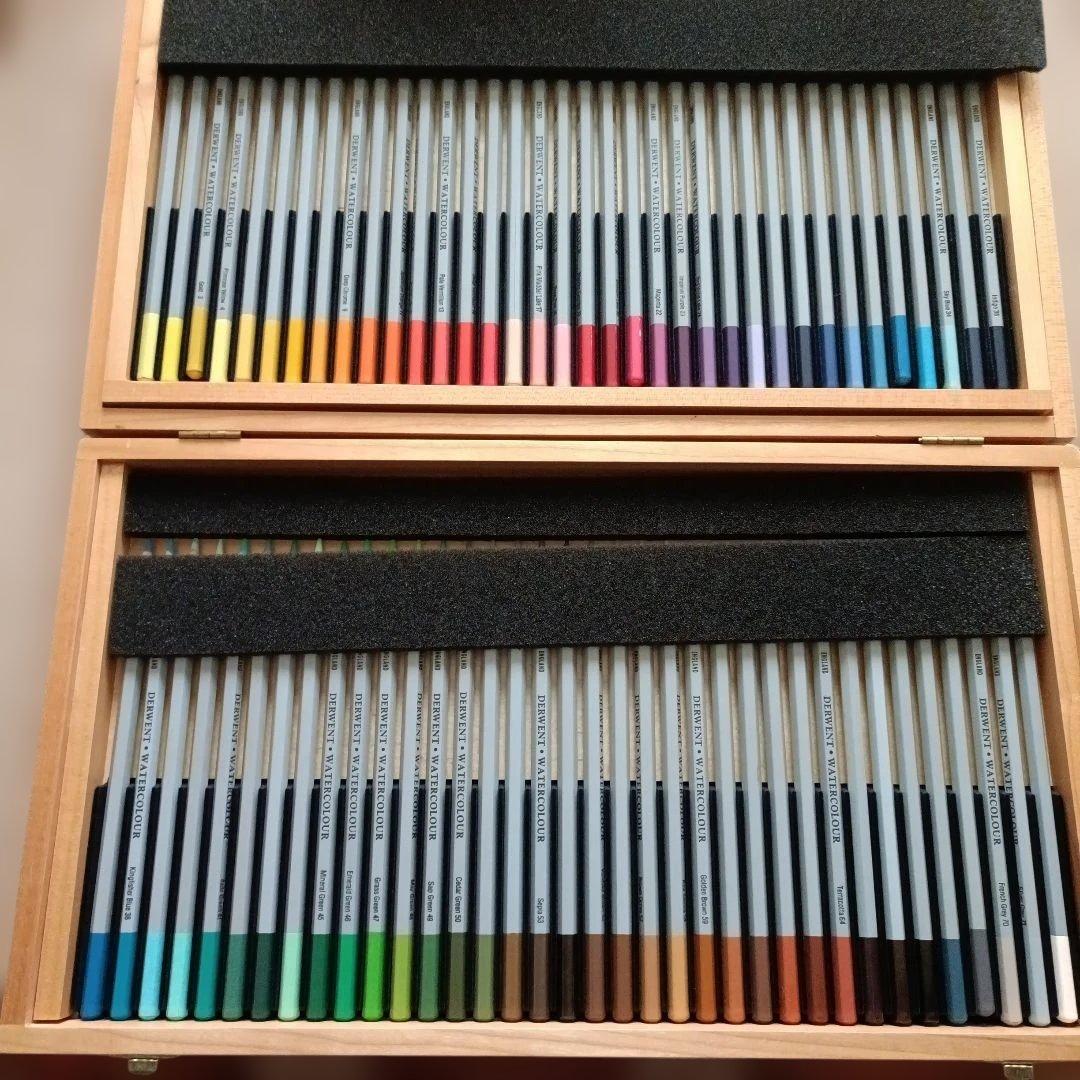 DERWENT 水彩色鉛筆 72色 木箱