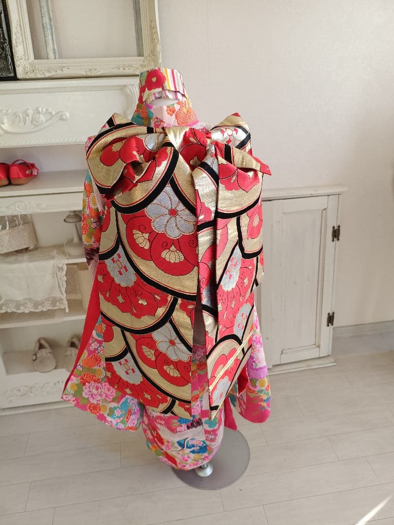 アンティーク丸帯のだらり帯☆作り帯☆子供