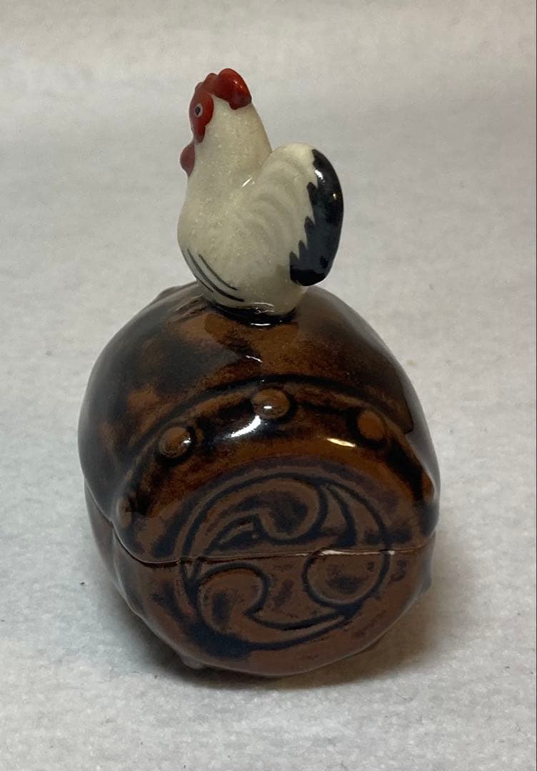 B296h 「辛酉 香合」紀州焼　葵窯　共布共箱　寒川栖豊　南枝庵　茶道具