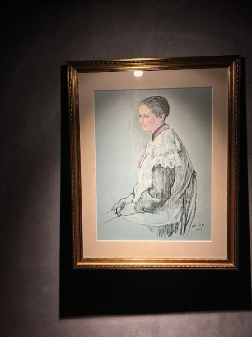 専用他の方発送×小磯良平【婦人画】刻印あり　複製