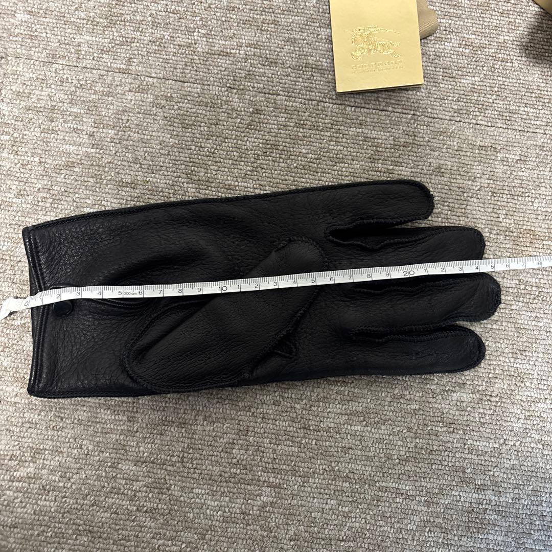 ☆バーバリー ロンドン☆メンズ☆シャドーバーバリーチェック黒レザー手袋☆