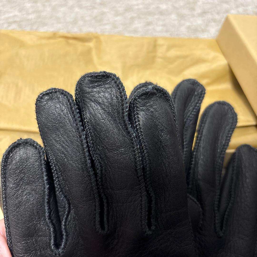 ☆バーバリー ロンドン☆メンズ☆シャドーバーバリーチェック黒レザー手袋☆