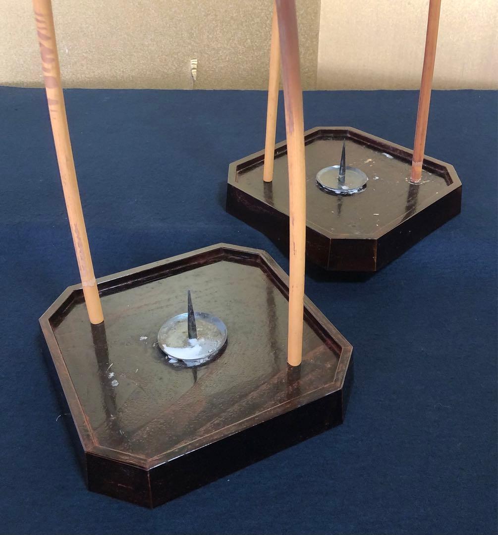 《R》溜 足元行燈 一対 行灯 露地 夜咄 茶道具 元箱　260114き3