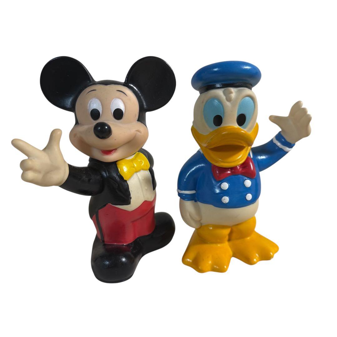 ヴィンテージ ミッキーマウス ドナルドダック ソフビ貯金箱セット 昭和レトロ