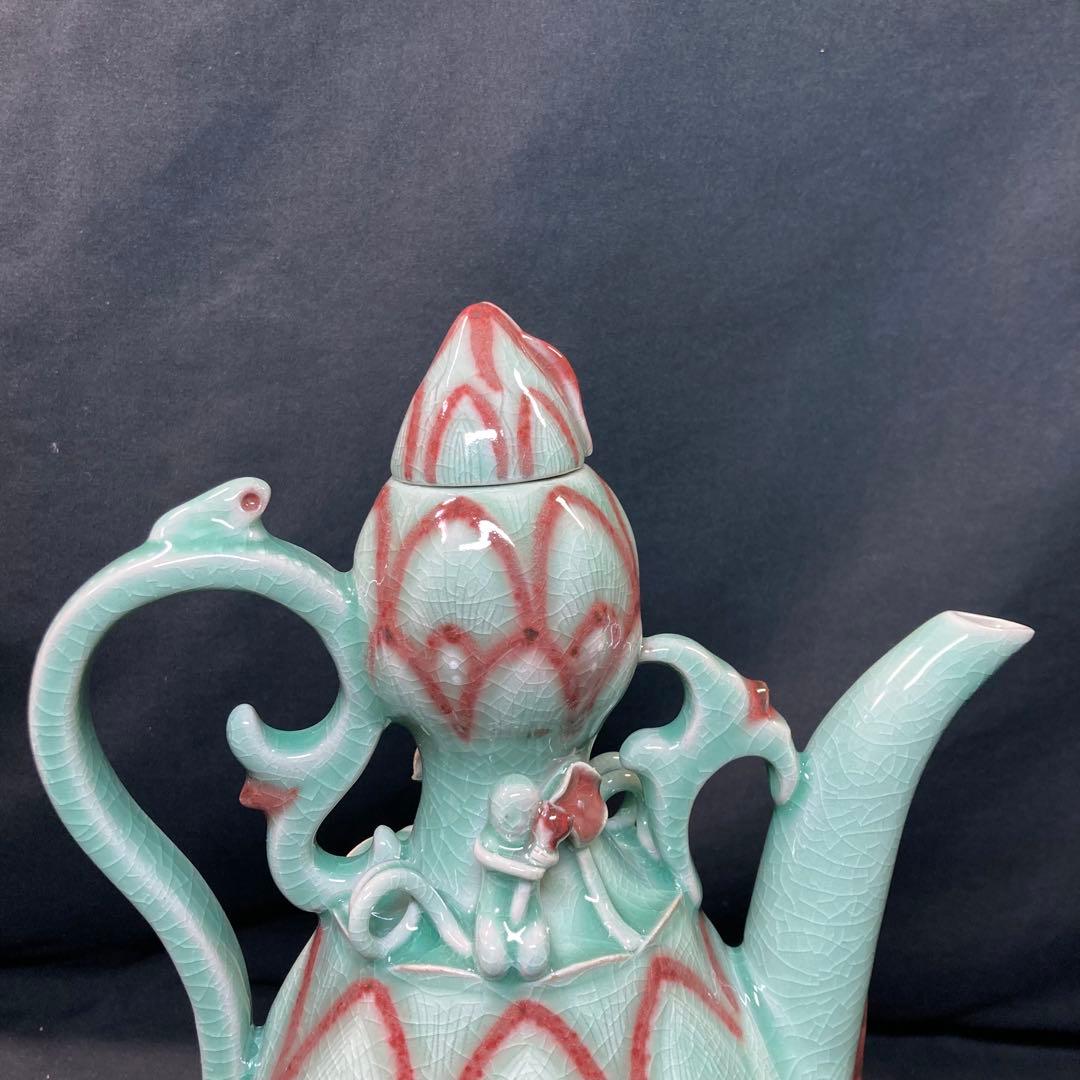 【美品】 青磁 水差し韓国陶窯 東谷 金正黙 高麗青磁