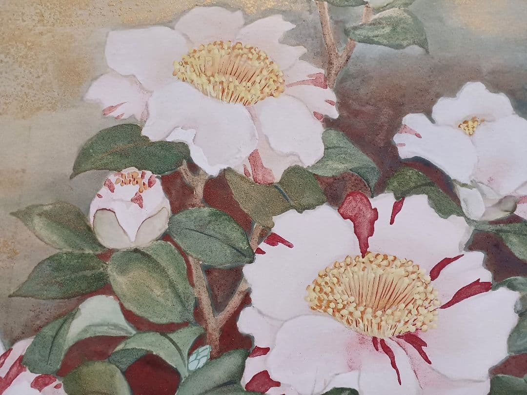 ◆ 広良　「李朝壺と沖の石」　日本画　P10号　◆