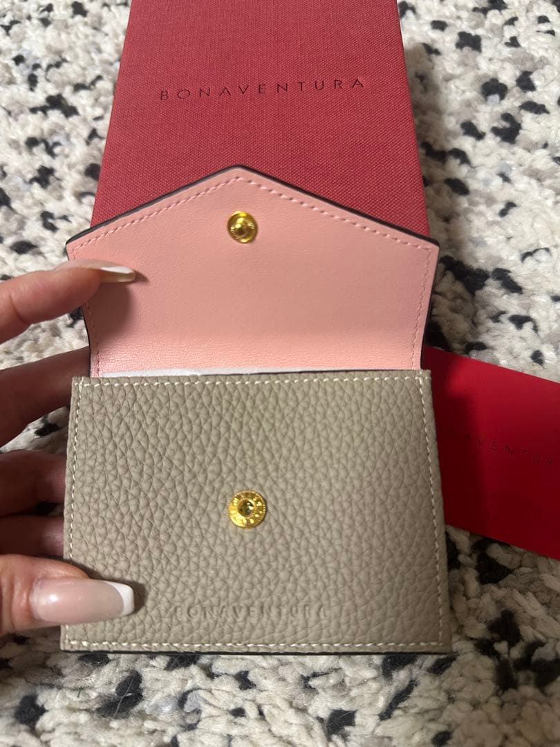 BONA VENTURA グレージュ三つ折り財布