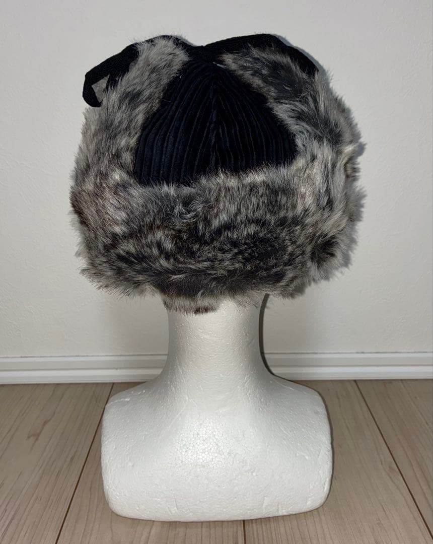 M 新品 KANGOL トラッパーキャップ ロシア帽 ファー ブラック グレー