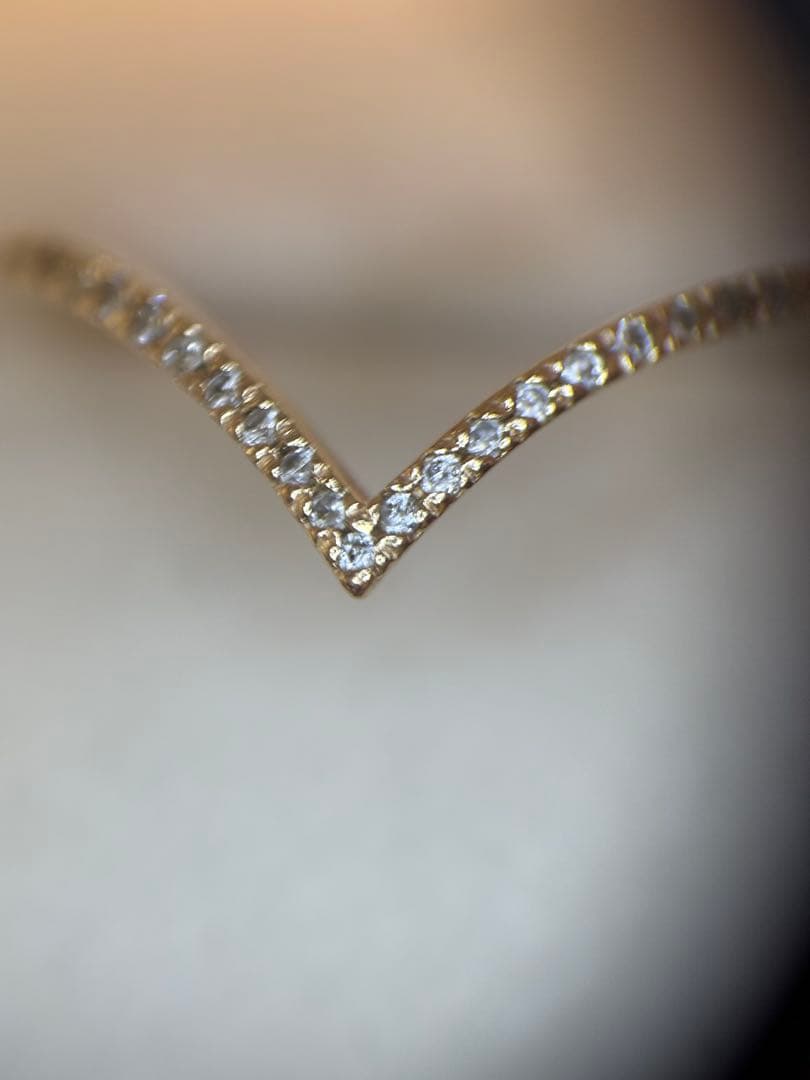 ココシュニック　k10 ダイヤモンド　ハーフエタニティ　v字 リング