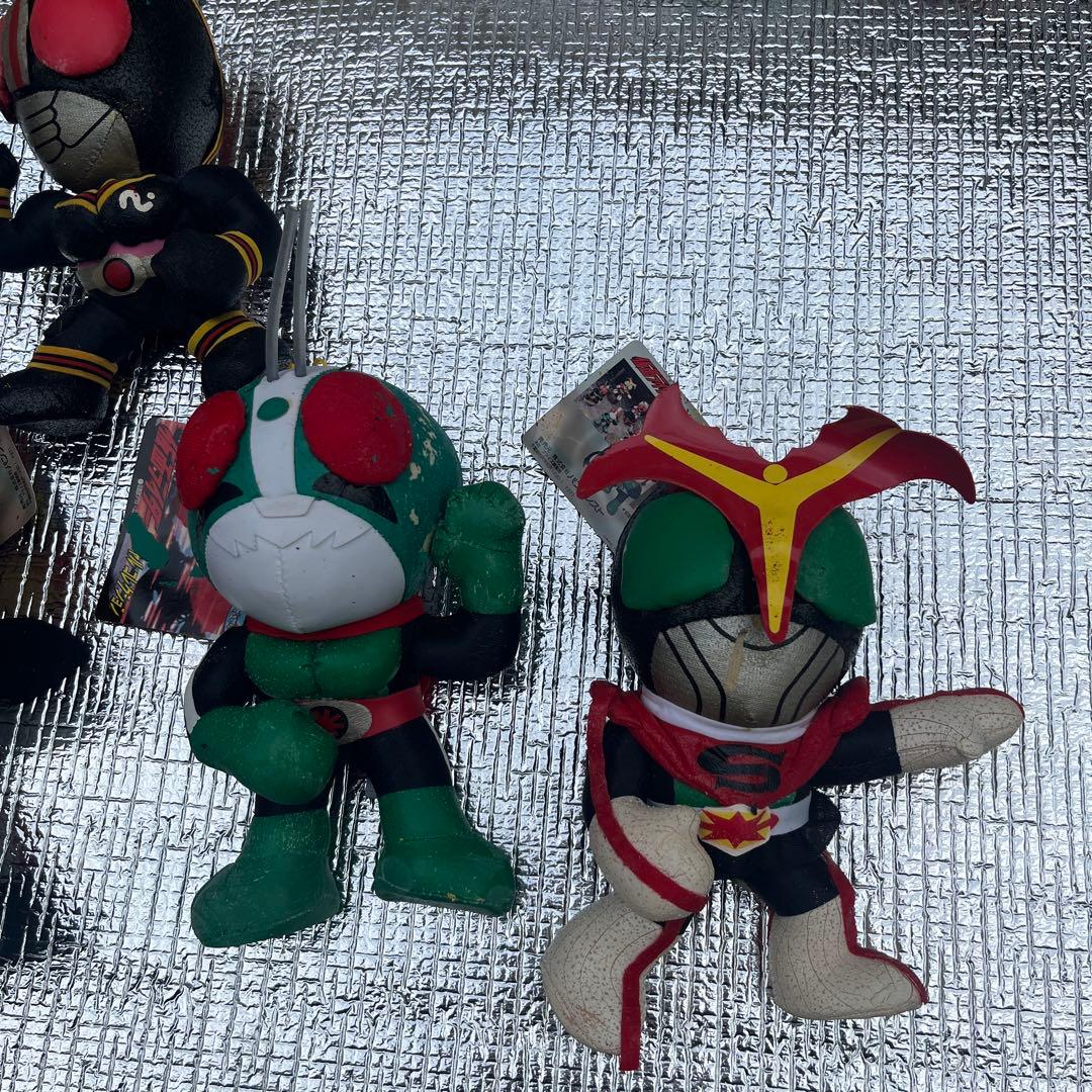 ジャンク品　レトロ　当時物　仮面ライダー ぬいぐるみ 5体セット