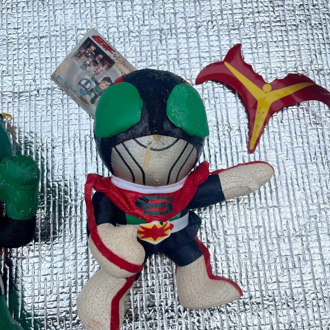 ジャンク品　レトロ　当時物　仮面ライダー ぬいぐるみ 5体セット