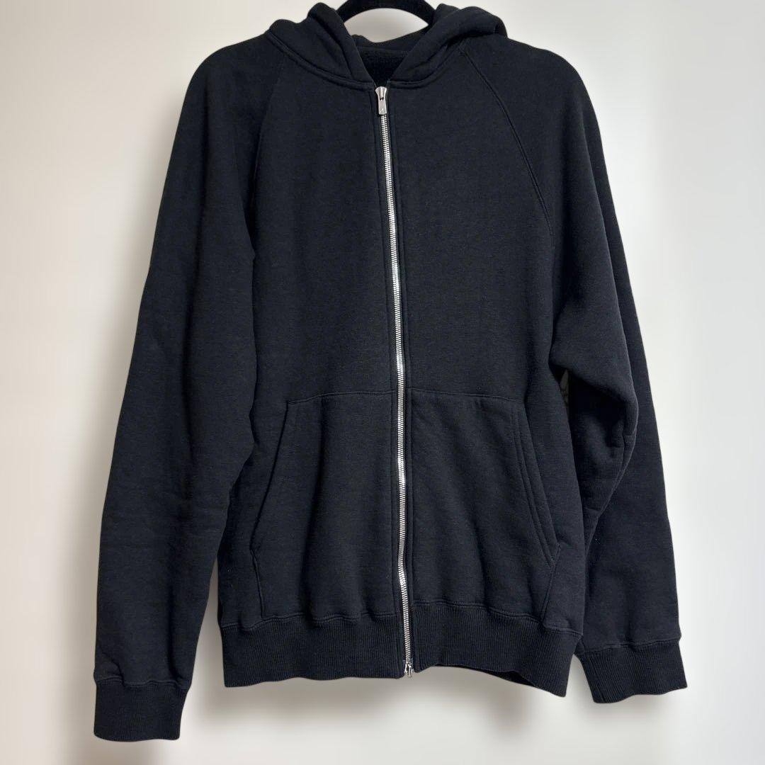 MAISON KINEMA Loopwheel zip hoodie 黒