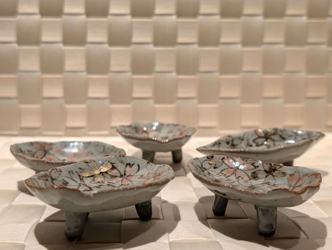 滝口和夫　桜　豆皿　５枚セット