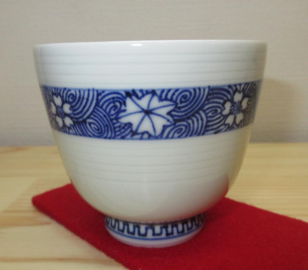 送料込【逢絢亭】茶道具 汲出椀 京焼 染付 雲錦の図 ５客 林淡幽 共箱入り