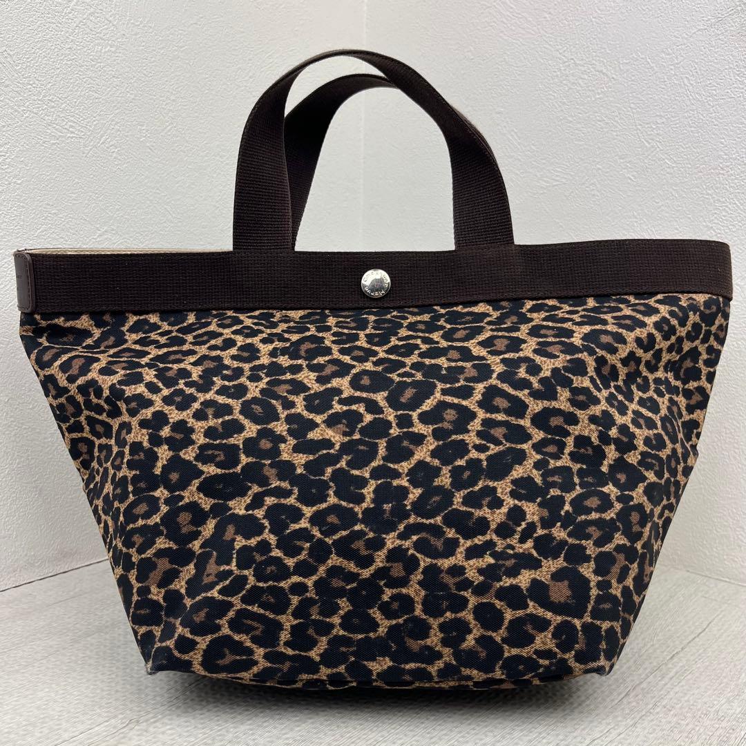 エルベシャプリエ トートバッグ 707F パンサー 舟型 M レオパード 豹柄