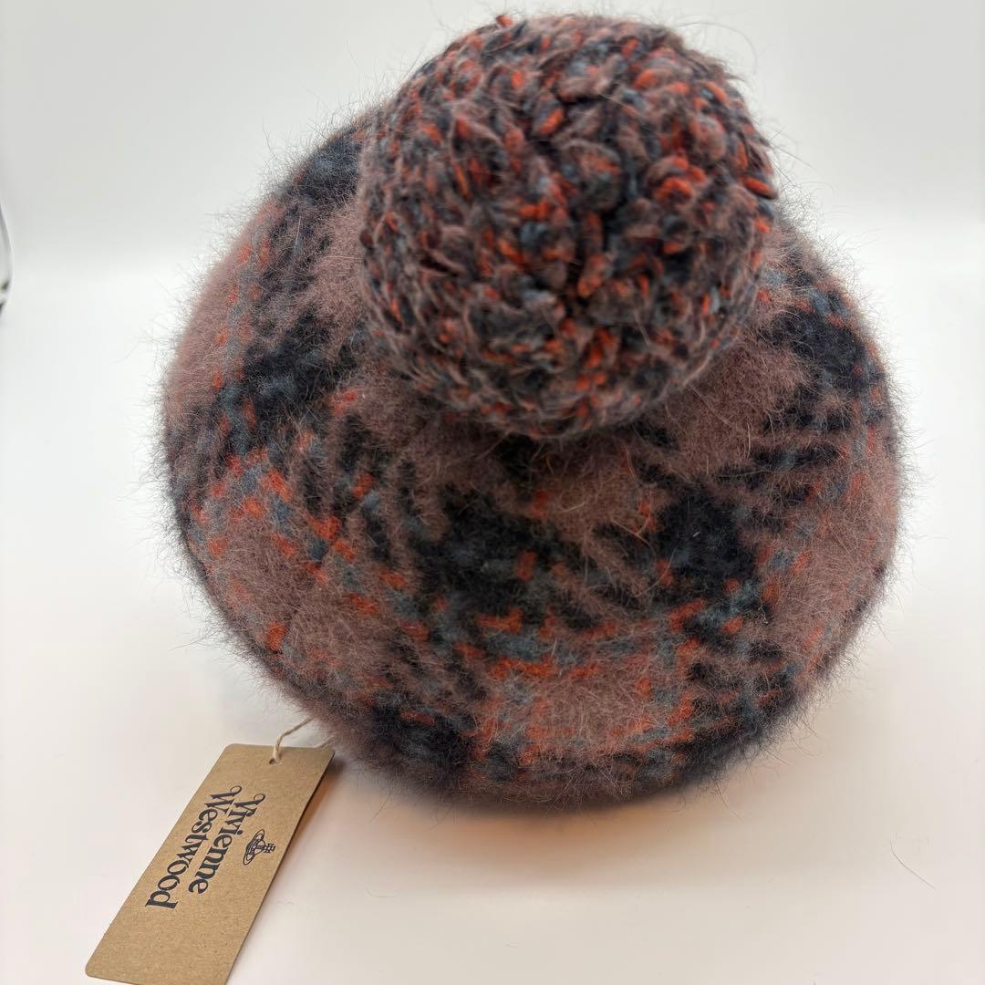 VIVIENNE WESTWOOD チェック　 ベレー帽 オーブ ボンボン レア