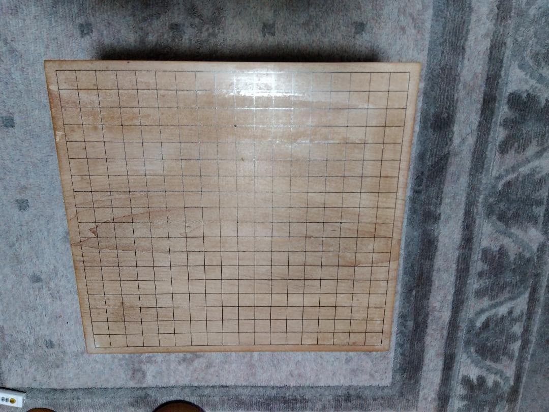 木製囲碁盤セット 黒茶碁石付き